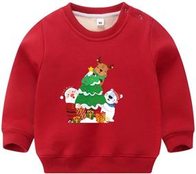 img 3 attached to Thermal Fleece Christmas Sweatshirts Pullover