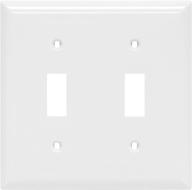 🔌 double oversized wall plate cover - power gear 2 gang, unbreakable faceplate, 4.9" x 4.9", screws included, white - 44756 toggle switch wallplate - 1 pack логотип