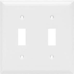 img 4 attached to 🔌 Double Oversized Wall Plate Cover - Power Gear 2 Gang, Unbreakable Faceplate, 4.9" x 4.9", Screws Included, White - 44756 Toggle Switch Wallplate - 1 Pack