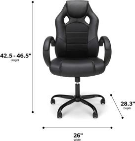 img 1 attached to 🕹️ OFM ESS Collection: High-Back Gaming Chair with Padded Loop Arms in Black - Ultimate Comfort & Style for Gamers