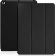 📱 khomo ipad 2017 and 2018 9.7 inch case - dual series - ultra slim hard cover: auto sleep/wake - black logo