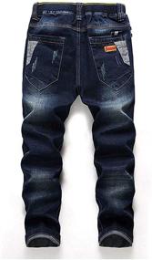 img 3 attached to Boys' Distressed Skinny Ripped Jeans - Casual Apparel for a Trendy Look