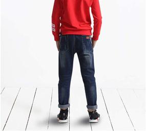 img 1 attached to Boys' Distressed Skinny Ripped Jeans - Casual Apparel for a Trendy Look