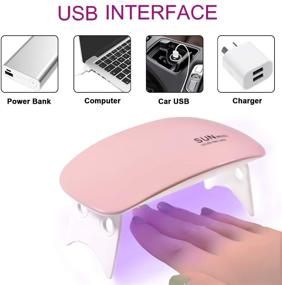 img 2 attached to 💅 MEINV Mini UV LED Nail Lamp - Pocket-Sized 6W Portable Nail Dryer Curing Lamp, Small Mouse Design Gel Light for Regular Nail Polish with USB Cable, 45s/60s Timer Setting (Pink)