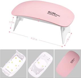 img 1 attached to 💅 MEINV Mini UV LED Nail Lamp - Pocket-Sized 6W Portable Nail Dryer Curing Lamp, Small Mouse Design Gel Light for Regular Nail Polish with USB Cable, 45s/60s Timer Setting (Pink)