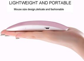 img 3 attached to 💅 MEINV Mini UV LED Nail Lamp - Pocket-Sized 6W Portable Nail Dryer Curing Lamp, Small Mouse Design Gel Light for Regular Nail Polish with USB Cable, 45s/60s Timer Setting (Pink)