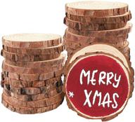 🪵 craft wood kit – funarty natural wood slices 20pcs 4.0-4.7 inches, unfinished wooden circles ideal for arts, wedding, valentine's day, and diy crafts logo