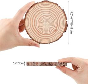 img 3 attached to 🪵 Craft Wood Kit – Funarty Natural Wood Slices 20pcs 4.0-4.7 Inches, Unfinished Wooden Circles Ideal for Arts, Wedding, Valentine's Day, and DIY Crafts