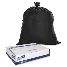 img 1 attached to 🗑️ Genuine Joe GJO02149 30 Gallon 2-Ply Low Density Can Liner, 0.60 mil Thickness, Black/Brown (Case of 250)