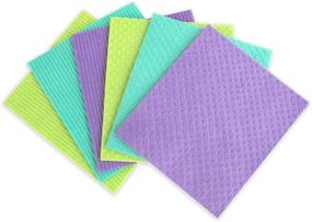 img 4 attached to 🧽 Amala Magic Sponge Cloth (6-Pack) - Reusable German Dishcloths, 100% Natural, Highly Absorbent, Vegan, Non-GMO