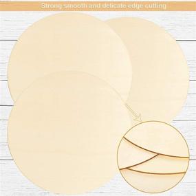 img 2 attached to 🔲 12 Pack of 12-Inch Unfinished Wood Circles for Crafts - Blank Wooden Circle Slices for Painting, Home Decor, Parties, and Holidays