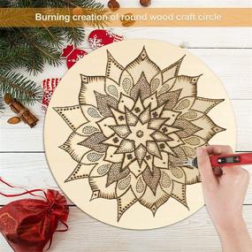 img 1 attached to 🔲 12 Pack of 12-Inch Unfinished Wood Circles for Crafts - Blank Wooden Circle Slices for Painting, Home Decor, Parties, and Holidays