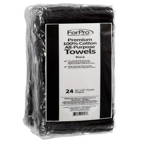 img 3 attached to 🧖 ForPro Premium 100% Cotton All-Purpose Towels, Black, Extra Soft - Ideal for Salon, Spa, Hotel, and Gym - 16” W x 27” L, 24-Count