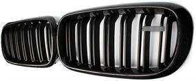 img 3 attached to 🔥 SNA Real Carbon Fiber F15 Grill for X5 F15 X6 F16 X5M X6M 2014-2019 (Double Slats Glossy Black Kidney Grill, Set of 2)