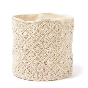 img 4 attached to 🧺 Beautifully Crafted Americanflat Woven Macrame Storage Basket: Enhance Your Décor with Natural Cotton Rope