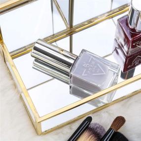 img 2 attached to 💄 Handcrafted Clear Glass Makeup Brush Holder - Elegant Nordic Style Cosmetic Brushes Organizer for Vanity Bathroom Bedroom Office