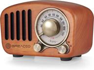 ретро-bluetooth-динамик "винтажное радио": fm-радио greadio cherry wooden с классическим стилем, мощными басами, громким звуком, беспроводным соединением по bluetooth 4.2, слотом для tf-карт и mp3-плеером. логотип