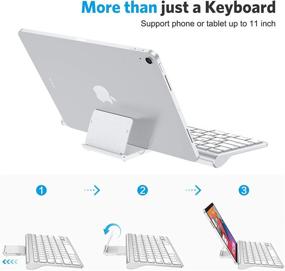 img 3 attached to 📱 OMOTON Ultra-Slim Bluetooth Keyboard with Sliding Stand for iPad Air 4th Gen 10.9, iPad 10.2(9th/8th/7th Gen), iPad Mini, and More - White (Sliding Stand NOT Compatible with iPad Pro 12.9)