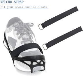 img 2 attached to ❄️ ZSFLZS Ice Cleats: Non-Slip Traction Cleats with Magic Tape Straps and Storage Bag - Ideal for Hiking, Walking on Snow and Ice