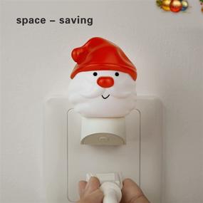 img 2 attached to Adjustable Brightness & Color Changing Santa Claus Night Light for Christmas Decorations - Plug-in Nightlight with Dusk to Dawn Sensor, Ideal Gift for Kids, Hallway, Bathroom and Bedroom