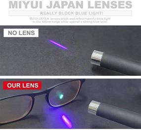 img 1 attached to 👓 Мияи Японские очки с блокировкой синего света для мужчин и женщин - Легкая квадратная оправа для работы за компьютером, чтения, игр, просмотра ТВ и использования телефона.