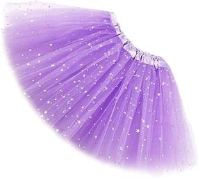 img 2 attached to Rysly Sparkle Princess Ballet Layered Girls' Clothing and Skirts & Skorts