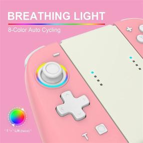 img 3 attached to 🎮 Nintendo Switch/Switch Lite Wireless L/R Switch Controller - Joypad Controller Replacement for Joycon with Non-Slip Grip, 8 Colors Adjustable LED and Wake-up Function - Pink