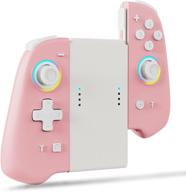 🎮 nintendo switch/switch lite wireless l/r switch controller - joypad controller replacement for joycon with non-slip grip, 8 colors adjustable led and wake-up function - pink logo