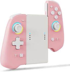 img 4 attached to 🎮 Nintendo Switch/Switch Lite Wireless L/R Switch Controller - Joypad Controller Replacement for Joycon with Non-Slip Grip, 8 Colors Adjustable LED and Wake-up Function - Pink