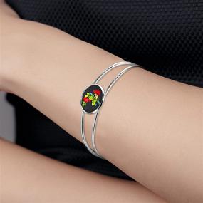 img 1 attached to 📿 6-Piece Sublimation Bracelet Set for Women: Heat Transfer Blank Base Bangles with 6x 20mm Round Aluminum Sheets and High Temperature Glue