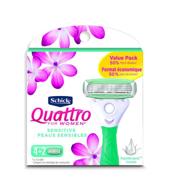 запасные лезвия для бритвы schick quattro sensitive. логотип