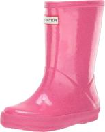 💫 stylish and sparkly: hunter company unisex-child original first classic giant glitter wellington boots (toddler/little kid) logo