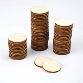 img 2 attached to 🌲 200 Pack of 1-Inch Unfinished Wood Slices - Round Disc Circle Wooden Cutouts for Crafts, Decorations, and Ornaments