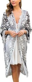 img 2 attached to Womens Beach Cardigan Summer Kimono Women's Clothing in Swimsuits & Cover Ups