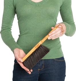 img 1 attached to 🧹 Redecker Dust Pan and Brush Set - Beechwood and Stainless Steel Design, Large Capacity, Dense Horsehair Bristles, Hanging Loops for Convenient Storage - Made in Germany