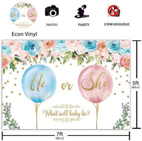 img 3 attached to Funnytree Gender Reveal Party Backdrop - Pink and Blue Boy or Girl Gold Glitter Balloons Photography 🎊 Background - He or She Baby Shower Cake Table Decorations Banner - Photo Booth Props Supplies - 7x5ft
