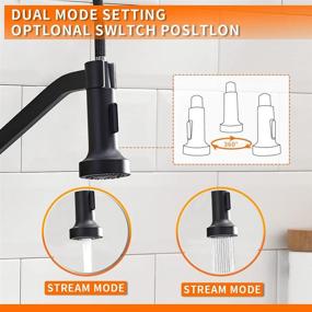 img 2 attached to 🚰 OWOFAN Kitchen Faucets: Solid Brass Matte Black Industrial Pull Down Sprayer for Farmhouse, Camper, Laundry, Utility, RV & Wet Bar Sinks