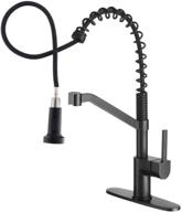 🚰 owofan kitchen faucets: solid brass matte black industrial pull down sprayer for farmhouse, camper, laundry, utility, rv & wet bar sinks logo