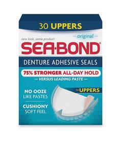 img 4 attached to 💪 Sea Bond Secure Denture Adhesive Seals, Original Upper Teeth, Zinc-Free, Long-lasting Hold, Mess-Free Application, Pack of 30