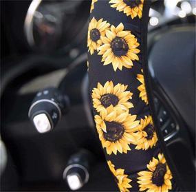 img 2 attached to 🐝 Ultimate Bee Car Seat Covers Full Set with Floral Steering Wheel Cover, Coasters, Keychains & More!