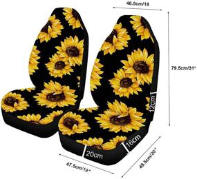img 3 attached to 🐝 Ultimate Bee Car Seat Covers Full Set with Floral Steering Wheel Cover, Coasters, Keychains & More!
