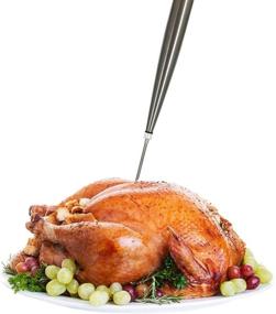 img 1 attached to 🦃 Home Servz 304 Stainless Steel Turkey Baster Syringe Injector Needle - Efficient Cleaning Brush Included - with Black Rubber Bulb