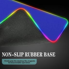 img 1 attached to 🖱️ RGB Blue Gaming Mouse Pad: Large LED Mouse Pad Desk Pad Optimized for Gamers - Non-Slip Rubber Base - High-Performance Mousepad (31.5x12 inch)