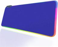 🖱️ rgb blue gaming mouse pad: large led mouse pad desk pad optimized for gamers - non-slip rubber base - high-performance mousepad (31.5x12 inch) logo