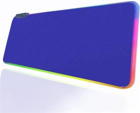 img 4 attached to 🖱️ RGB Blue Gaming Mouse Pad: Large LED Mouse Pad Desk Pad Optimized for Gamers - Non-Slip Rubber Base - High-Performance Mousepad (31.5x12 inch)