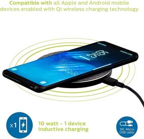 img 1 attached to 🔌 Philips Fabric Wireless Charger | Qi-Certified for iPhone 11, Pro, Max, XR, XS Max, XS, X, 8, Plus | 10W Fast Charging Galaxy S10 S9 S8, Note 10 Note 9 & More | Gray (DLP9035BC/27)