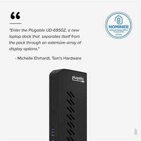 img 3 attached to 🔌 Enhanced Plugable USB 3.0 and USB-C Dual 4K Display Docking Station for Windows and Mac - Dual 4K DisplayPort & HDMI, Gigabit Ethernet, Audio, 6 USB Ports (Vertical)