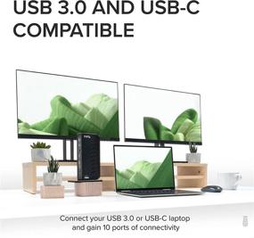 img 1 attached to 🔌 Enhanced Plugable USB 3.0 and USB-C Dual 4K Display Docking Station for Windows and Mac - Dual 4K DisplayPort & HDMI, Gigabit Ethernet, Audio, 6 USB Ports (Vertical)
