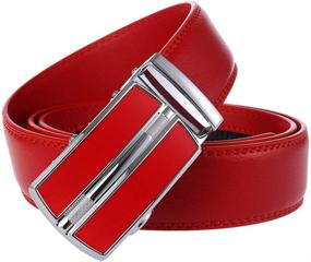 img 3 attached to KJIEGBP Leather Ratchet Automatic Elegant Men's Accessories and Belts