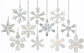 img 2 attached to Kurt Adler 2-Inch Glass Iridescent Snowflake Ornaments, Set of 12